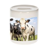 Foto koe spaarpot 9 cm - Cadeau Nederlandse koeien liefhebber   -