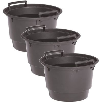 3x Kunststof binnenpotten/inzetbakken voor bloempotten/plantenpotten 11 liter