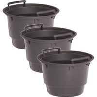 3x Kunststof binnenpotten/inzetbakken voor bloempotten/plantenpotten 11 liter