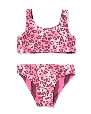 HEMA Omkeerbare kinderbikini luipaard-strepen roze (roze)