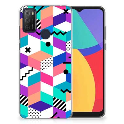 Alcatel 1S (2021) | TPU Hoesje | Blokken Kleurrijk