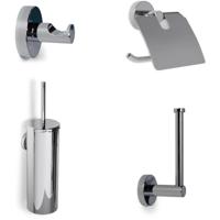 Toilet accesoire set Blue Label Vida | Wandmontage | Messing | Chroom glans