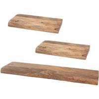 Home67 - Wandplank Pure Mangohout - Set van 3 Klein