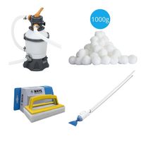 Bestway - Zwembadstofzuiger AquaCrawl & Zandfilterpomp 3028 L/u & Filterbollen 1000 g & WAYS Scrubborstel - thumbnail