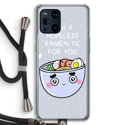 I'm A Hopeless Ramen-Tic For You: Oppo Find X3 Transparant Hoesje met koord
