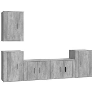 The Living Store Televisiekastenset - Betongrijs - 2 x 57 x 34.5 x 40 cm - 3 x 40 x 34.5 x 60 cm