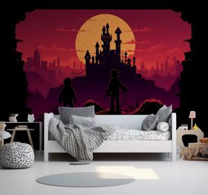 Kasteelwereld fotobehang tienerkamer