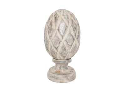 Bol op voet carved hout, silver Hortus - Hortus