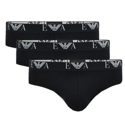 Armani Monogram slips 3-pack zwart Armani Monogram slips 3-pack zwart