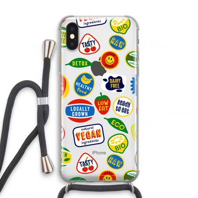 Fruitsticker: iPhone XS Transparant Hoesje met koord