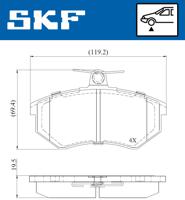 Remblokkenset, schijfrem SKF, u.a. für Audi, VW