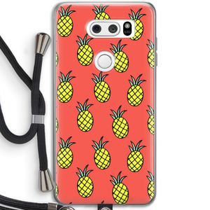 Ananas: LG V30 Transparant Hoesje met koord