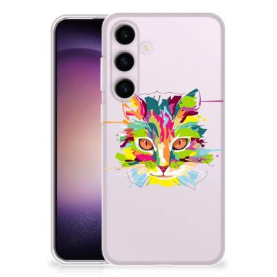 Samsung Galaxy S24 Telefoonhoesje met Naam Cat Color Samsung Galaxy S24 Telefoonhoesje met Naam Cat Color