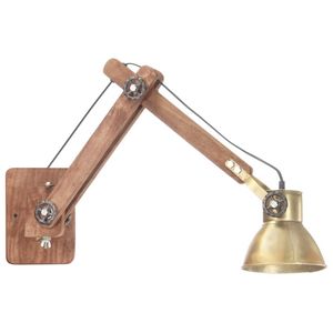 The Living Store Muurlamp Industriële Stijl - Massief Mangohouten Arm - Verstelbare Arm - 45-80x15x53 cm -