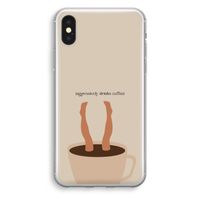 Aggressively drinks coffee: iPhone XS Transparant Hoesje
