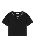 Dolce & Gabbana Kids t-shirt en coton à ornements en cristal - Noir - thumbnail