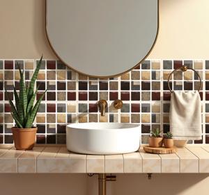 Tegelstickers badkamer mozaïek stijl