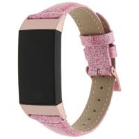 Fitbit Charge 3 & 4 Leren Glitter Band - Roze