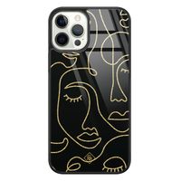 iPhone 12 Pro glazen hardcase - Abstract faces