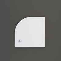 Douchebak BWS Kwart Rond Cast Marble 80x80 cm Wit