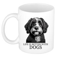 Cadeau mok voor honden liefhebbers - Labradoodle - wit - pentekening - keramiek - 300 ml Cadeau mok voor honden liefhebbers - Labradoodle - wit - pentekening - keramiek - 300 ml