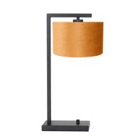 Steinhauer Bureaulamp Stanger zwart met goud velvet 7123ZW