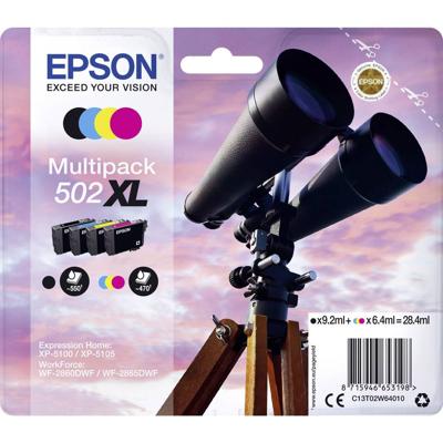 Epson Inktcartridge T02W6, 502XL Origineel Combipack Zwart, Cyaan, Magenta, Geel C13T02W64010