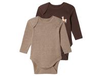 lupilu 2 baby rompertjes (Beige/bruin, 50/56) lupilu 2 baby rompertjes (Beige/bruin, 50/56)