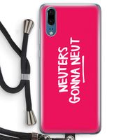 Neuters (roze): Huawei P20 Transparant Hoesje met koord