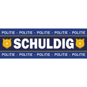 Politie/agent schuldig sticker 6 x 19 cm