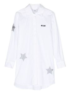 MSGM Kids robe-chemise à patch étoile - Blanc