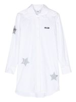 MSGM Kids robe-chemise à patch étoile - Blanc - thumbnail