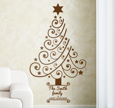 Gepersonaliseerde kerstmis kerstboom sticker