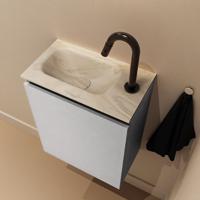 Toiletmeubel Mondiaz Ture Dlux | 40 cm | Meubelkleur Plata | Eden wastafel Ostra Links | 1 kraangat