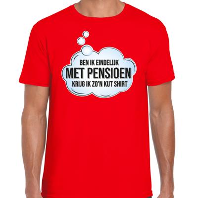 Cadeau T-shirt voor heren - eindelijk met pensioen - rood - VUT