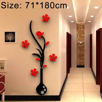 Creatieve vaas 3D acryl stereo muur stickers TV achtergrond muur corridor Home Decoratie grootte: 71x180x5cm