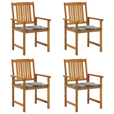 Tuinstoelen 4 st met kussens massief acaciahout