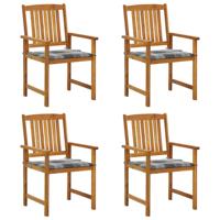 Tuinstoelen 4 st met kussens massief acaciahout