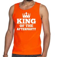 Oranje King of the afterparty tanktop / mouwloos shirt heren - thumbnail