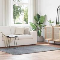 VidaXL Hoogpolig vloerkleed navarra 130x200 cm polyester lichtgrijs