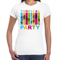 Toppers in concert - Tropical party T-shirt voor dames - palmbomen - wit - carnaval/themafeest