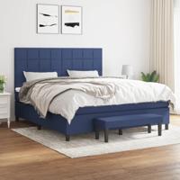 Boxspring met matras stof blauw 160x200 cm
