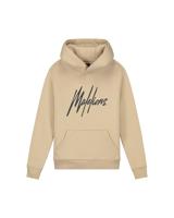 Malelions Hoodie signature gestreept - Licht bruin / Navy blauw