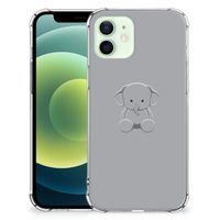 iPhone 12 Mini Stevig Bumper Hoesje Grijs Baby Olifant - thumbnail