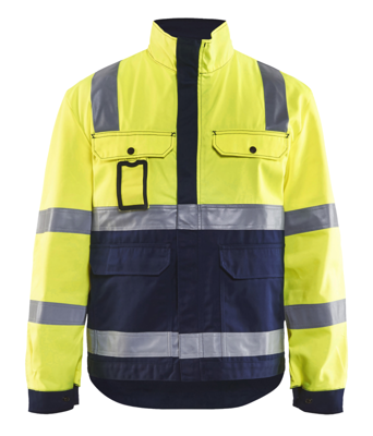 Blåkläder Jack, ongevoerd High-Vis 40231804 | High-Vis Geel/Marineblauw | Maat 3XL - 7330509238462