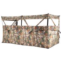 Jachtverstek 360° Doorzichtig Jachtrolgordijn met Hondendeur & Draagtas Pop-up Vloerrolgordijn voor 1-3 Personen 4 Panelen