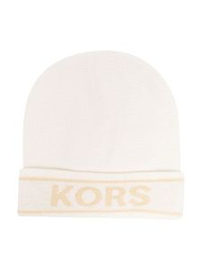 Michael Kors Kids bonnet en maille fine à logo - Tons neutres