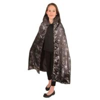 Halloween of carnaval verkleed cape voor kinderen - met spinnenweb print - zwart