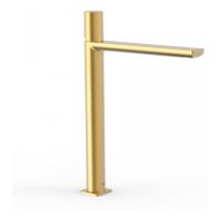 Wastafelkraan Tres Loft | Opbouw | Mengkraan | Hoog model | 1-knop | Rond | 24k Goud mat - thumbnail