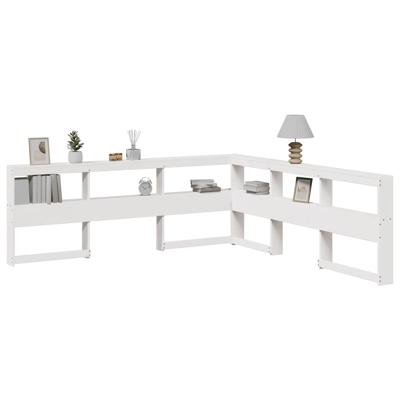 Boekenkast Hoofdeinde L-vormig 200 cm massief grenenhout wit